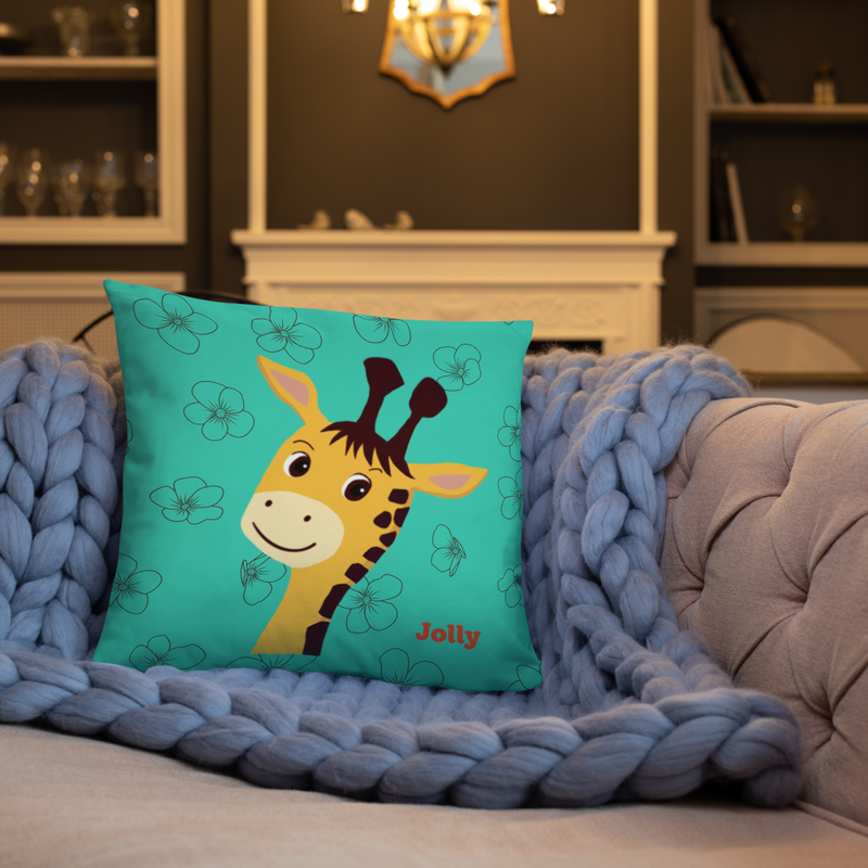 Jolly Joyful Giraffe Pillow