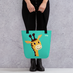 Jolly Joyful Giraffe Tote Bag